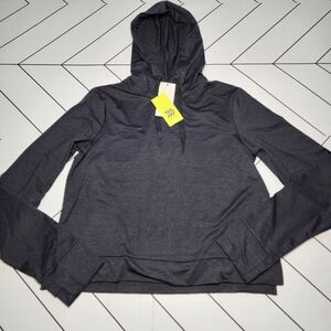 Women's size small All in Motion black long-sleeve pullover shirt with hood.